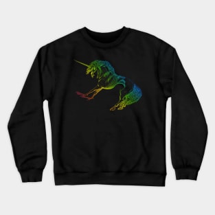 Nightmare Unicorn, Rainbow Colors Crewneck Sweatshirt